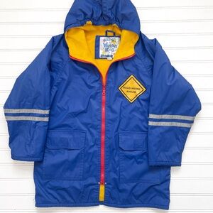 VINTAGE WIPPETTE KIDS Fleece Lined Construction Trucks Appliqué Hooded Jacket